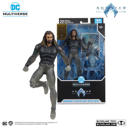 Aquaman (Stealth Suit with Topo) (Gold Label) Aquaman and the Lost Kingdom DC Multiverse Action Figure 18 cm