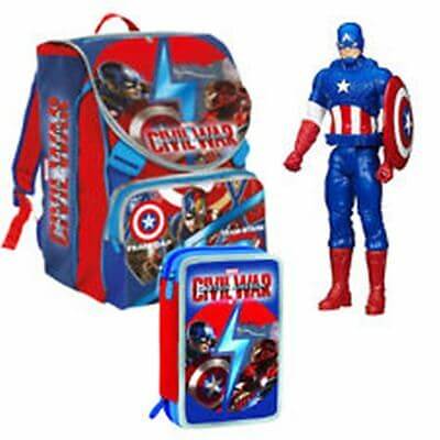 Plecak szkolny Avengers + etui 3 Zip Seven z gadżetami
